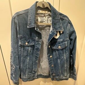 Maje Denim Blue Jacket with cool tiger patterns